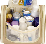 Toilettas voor dames en heren, toilettas voor kinderen, om op te hangen, make-uptas voor mannen, wastas voor vrouwen en meisjes, bruin (grande)