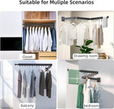 Intrekbare kledingdroger, wandmontage met handdoekenrek, ruimtebesparend opvouwbaar, sterk laadvermogen voor balkon, wasruimte, badkamer, terras en slaapkamer (zwart, 3X)
