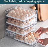 2-laags eiercontainer voor koelkast, 32 eieropbergdoos, eierrepen voor koelkasten, eieropslagladecontainer voor eierconservering, eiertransport, hotelrestaurant