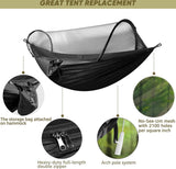 Ultra-Light Reizen Camping Hangmat, klamboe, hangmat, 300 kg draagkracht, ademend, sneldrogend parachute-nylon, 2 premium karabijnhaken, 2 nylon lussen inclusief zwart