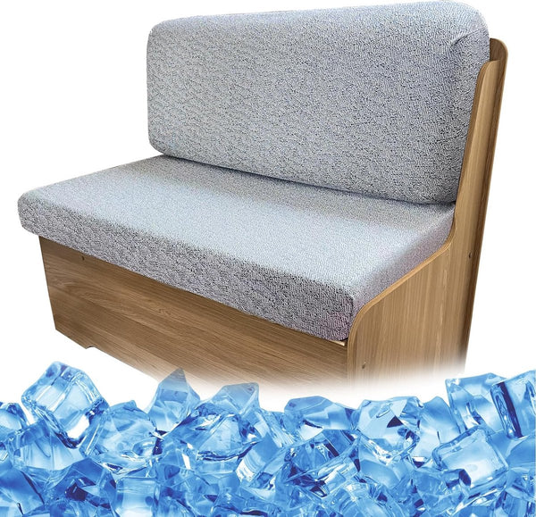 Kussenhoezen voor campereettafel, vervangende hoezen voor camperkussens, kussenhoezen voor aanhangwagen, inclusief 1 rugleuninghoes en 1 bankhoes, ijsgrijs, S