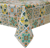 Tafelkleed rechthoekige geometrie, Boheems, waterafstotend, tafelkleed, decoratie, polyester tafelkleed voor keuken, feesten, lente/zomer (153 x 213 cm)