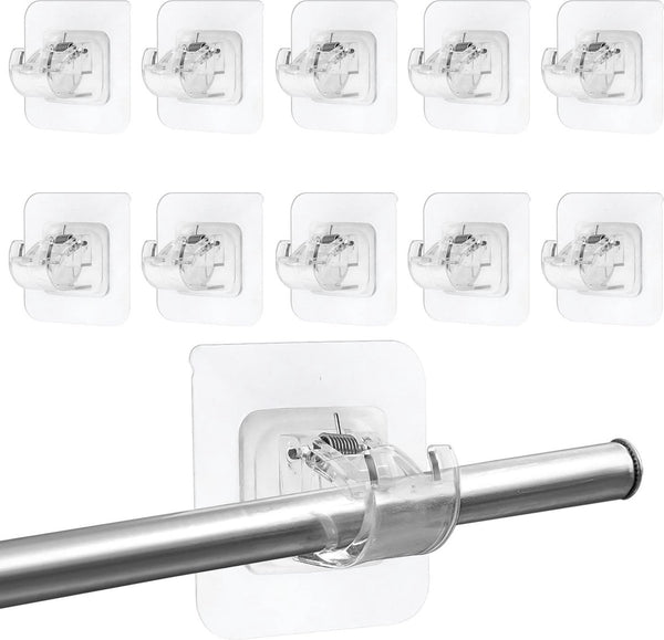 10 stuks gordijnroede zonder boren transparante zelfklevende gordijnroedebeugels zelfklevende haken voor gordijnroede voor keuken badkamer