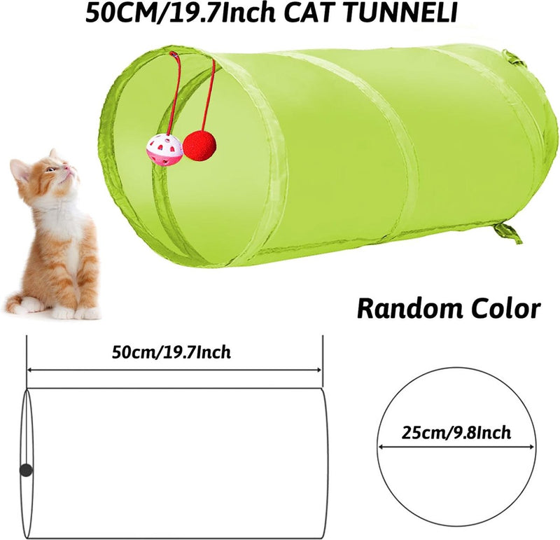 31 stuks kattenspeelgoed met kattentunnel, ballen, kattenspeelgoed, muizen, veerspeelgoed, pluche speelgoed, interactief kattenspeelgoed voor katten, kattenaccessoires