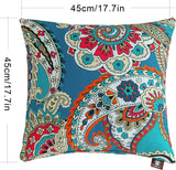 2-pack decoratieve kussensloop binnen buiten huisdecoratie woonkamer slaapbank (45x45cm, blauwe trompetbloemen)