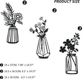 3 stuks bloemen metalen wanddecoratie zwart metaal muurkunst metaal bloemen wandsculptuur voor terras balkon woonkamer badkamer slaapkamer eetkamer keuken decoraties