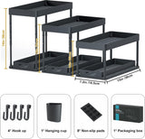 Plank voor onder de gootsteen Uittrekbare kastorganizer onder 2 lagen met 4 haken en 1 hangende bekerlift met voor keukens
