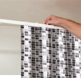 Waterdicht vuilafstotend douchegordijn, mozaïek baddouchegordijn, wasbaar douchegordijn, met 8 haken, voor badkamer, toiletten (120 x 180 cm, mozaïekpatroon)