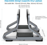 Aluminium verticale laptopstandaardhouder Dock, rechtopstaande opslag, verstelbare sleufbreedte 10 ~ 30 mm, geschikt voor alle MacBook en laptop, 2023-versie