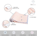 Gemaakt van biologisch katoen, zachtste babydeken voor kinderbed/bed, met 3 zachte lagen stof, omkeerbare designs, 2 mousseline, flanel in het midden, 95 x 120 cm - vlinder