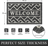 Deurmat voor binnen, 50 x 80 cm, zwart, antislip, wasbaar, vuilvangmat, waterabsorberende deurmat, vuilvanger, tapijt voor ingang, voordeur, patio, hal