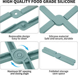 Potonderzetter siliconen set, 4 stuks antislip onderzetters, hittebestendig, opvouwbaar, pannenlappen, opvouwbaar & onderzetters, hete pannenlap voor potten, pannen, schalen, hittebescherming