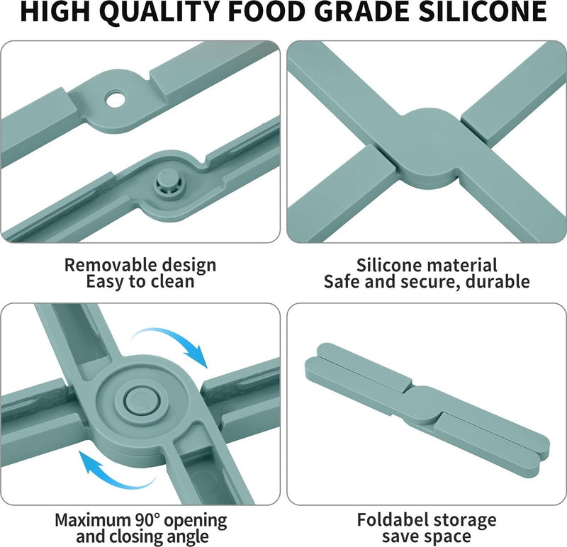 Potonderzetter siliconen set, 4 stuks antislip onderzetters, hittebestendig, opvouwbaar, pannenlappen, opvouwbaar & onderzetters, hete pannenlap voor potten, pannen, schalen, hittebescherming