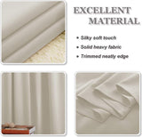 gordijnen keuken modern lusgordijn set van 2 H 145 x B 140 cm raamgordijnen met lussen gordijn ondoorzichtig keukengordijnen black-out Curtain, lichtbeige