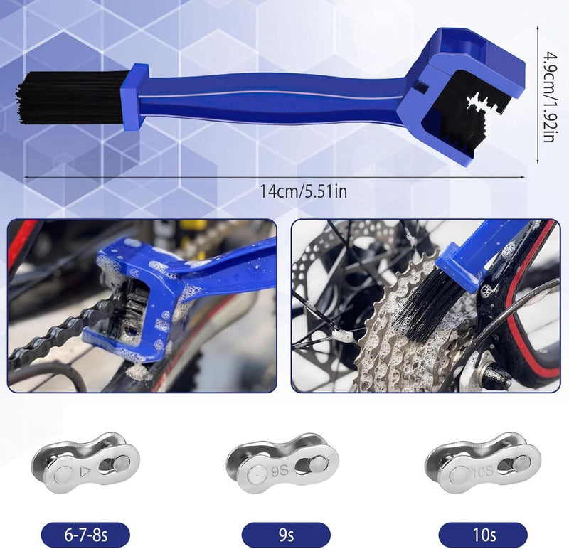 Fietskettinggereedschap, 10 stuks, fietsreparatieset voor 6/7/8/9/10 snelheidsketting, kettingklinknagel, ketting, schakeltang, kettingleuning, fietskettingen, klinknagels voor universele fiets