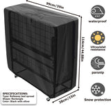 Zwart waterdicht stofdicht klapdekbed: opbergtas voor logeerbedden, multifunctionele bescherming tegen bed, multifunctionele afdekking (114 x 99 x 38 cm)