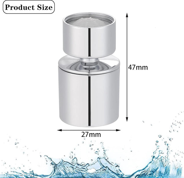 Kraanopzetstuk, kraanbeluchter, kraanbeluchter met dubbele functie, 360° draaibaar, waterbesparende kraan met 2 modi voor keukenbadkamer, voor 22 mm binnendraad/24 mm buitendraadadapter