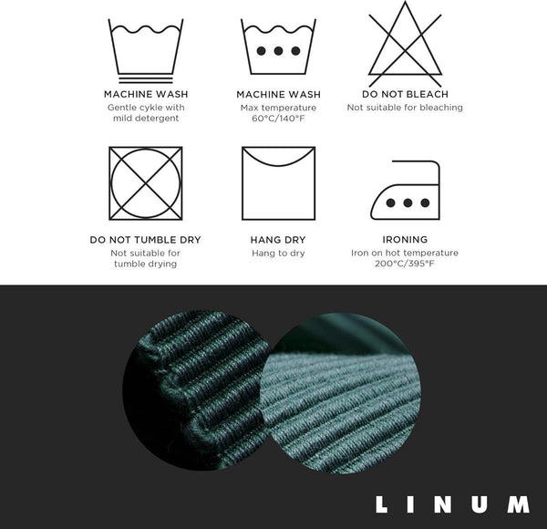 i Set van 4 placemats voor eettafel 35 x 46 cm, 100% geribbeld katoen, machinewasbaar, donker olijfgroen