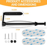 Keukenrolhouder met dempingseffect, keukenrolhouder zonder boren zwart, hangend sterk zelfklevende keukenpapierhouder voor keuken en badkamer, beide verkrijgbaar met lijm en schroeven.