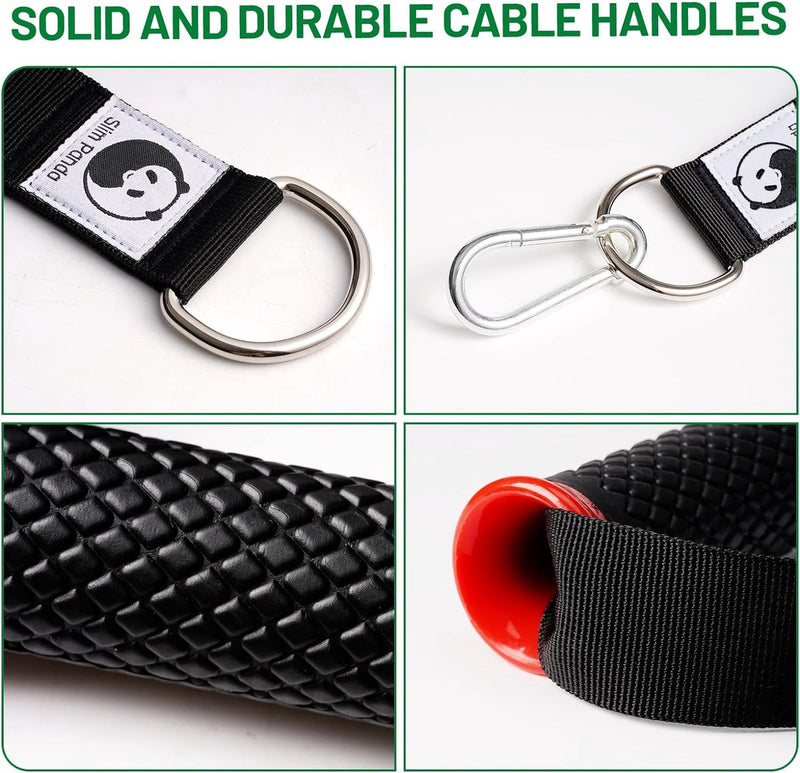 2 stuks eenhandsgrepen, lattrekgreep voor fitnessbandenset, ideaal voor workout aan het trekkoord, kabelstation of krachttoren, oefeningen