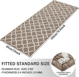 Tapijtloper voor gang, antislip, wasbaar 60 x 180 cm, bruin entreekleed, vuilvangmat, lange gangloper, deurmat voor binnen en buiten, keuken