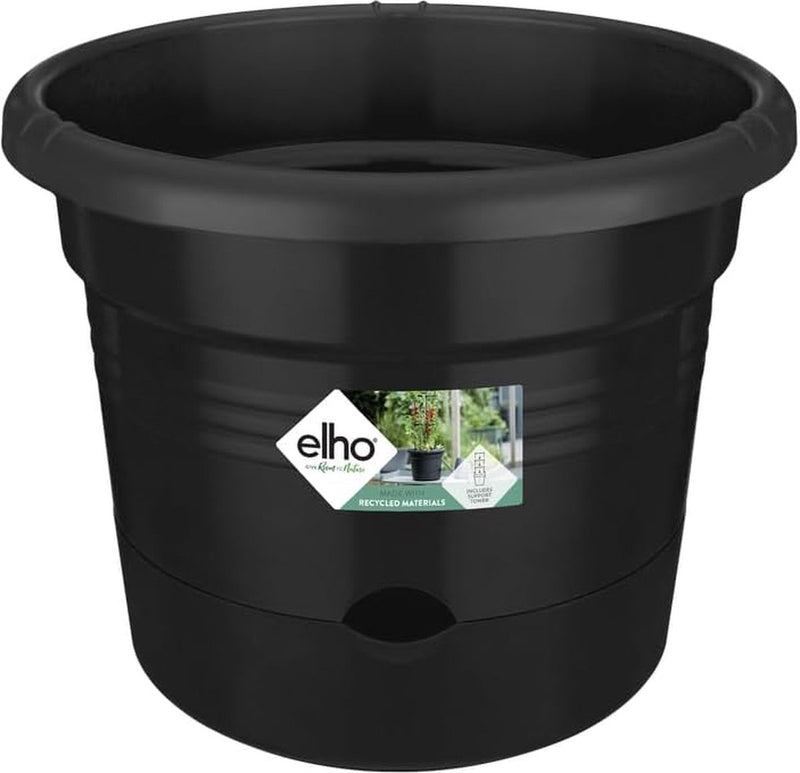 Green Basics Tomatenpot 33 - bloempot voor buiten kweken en oogsten - Ø 33,5 x H 26,0 cm - zwart/levend zwart