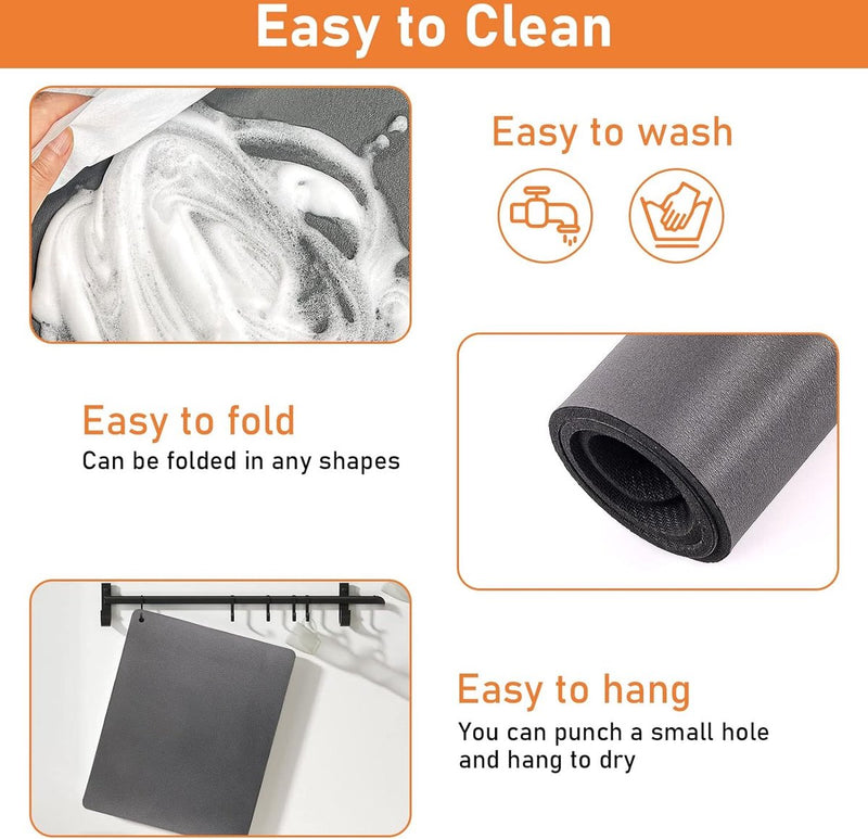 Koffiezetapparaat afdruipmat, 40 x 50 cm, sneldrogende afdruipmat voor serviesrek, keuken, koffiezetapparaat, badkamer, toonbank, bar (grijs)