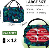 Kleine koeltas voor op reis, mini-lunchtas, lunchtas voor dames, geïsoleerde tas, maaltijdvoorbereidingstas, fietsontbijttas, opvouwbare thermische tas, 8,5 l, bladeren groen
