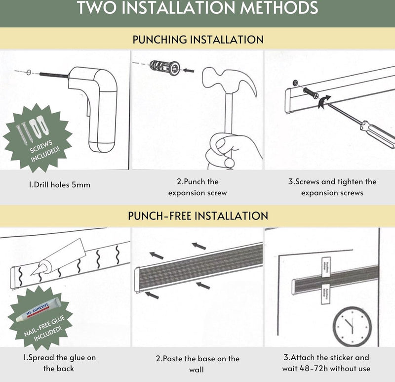 Wandgemonteerde waslijn, opvouwbare waslijn met intrekbaar droogrek voor terras, slaapkamer, keuken, compact aluminium. 44x4,7x2,2cm