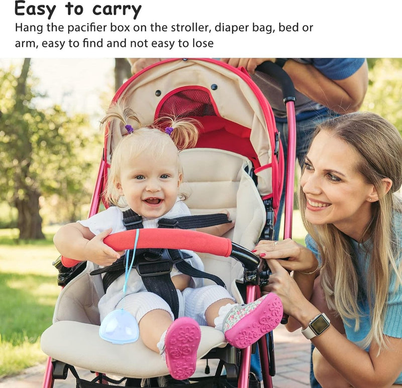 Fopspeenbox voor baby's, draagbaar, 6 transparante fopspeenkastjes, fopspeenkoosje, etui, fopspeenbox, BPA-vrije tepel, shield-etui voor zuigelingen, baby's, reizen, thuis