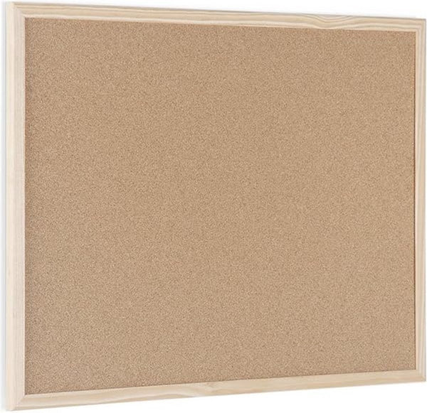 Prikbord met houten kader, kurk, 60 x 45 cm, 5 maten verkrijgbaar