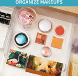 Kunststof ladeverdeler, verstelbaar, set van 8 (30,99 - 55,12 cm), transparante ladeverdeler, lade-organizer voor keukenopslag, slaapkamer, commode, met dubbelzijdig plakband