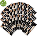 Tegelstickers mozaïek wandtegels muursticker zelfklevende decoratieve tegelstickers voor keuken badkamer, peel en stick 27 stuks (10 x 20 cm)