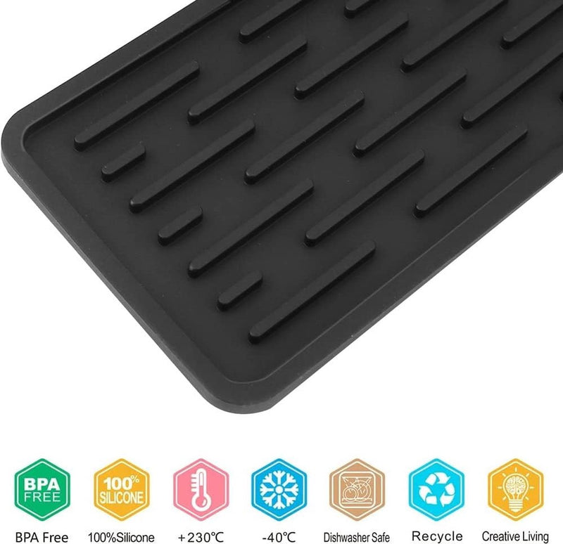 Siliconen droogkussen, 2 stuks, siliconen sponsframe, keukenaanrecht, tidaling apparaat, siliconen afvoerkussens zijn geschikt voor sponskwast voor sponskwast (zwart)