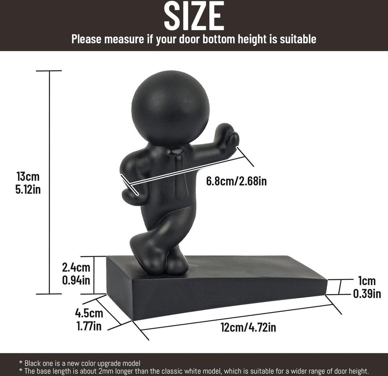 2 stuks decoratieve buddy-deurstopper, effectief om uw deur open te houden, zwart en wit