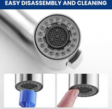 Keukenkraan, keukenkraan met uittrekbare douchemengkraan Keuken met 2 straalsoorten, keukenkraan, 360° draaibaar, keukenkraan, keukenkraan, roestvrij staal