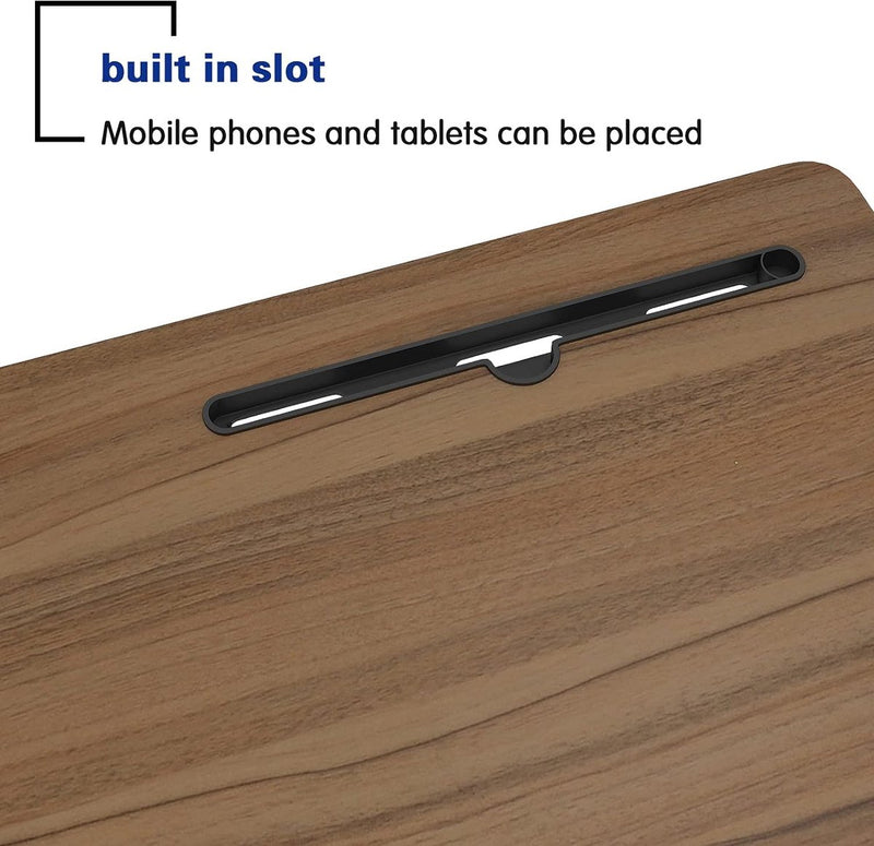Laptoptafel, 60 x 40 cm, bijzettafel op wieltjes, bedtafel, in hoogte verstelbaar, pc-tafel met wieltjes, staande tafel, mobiele computertafels, klein bureau, desktop met groef, nachtkastje,