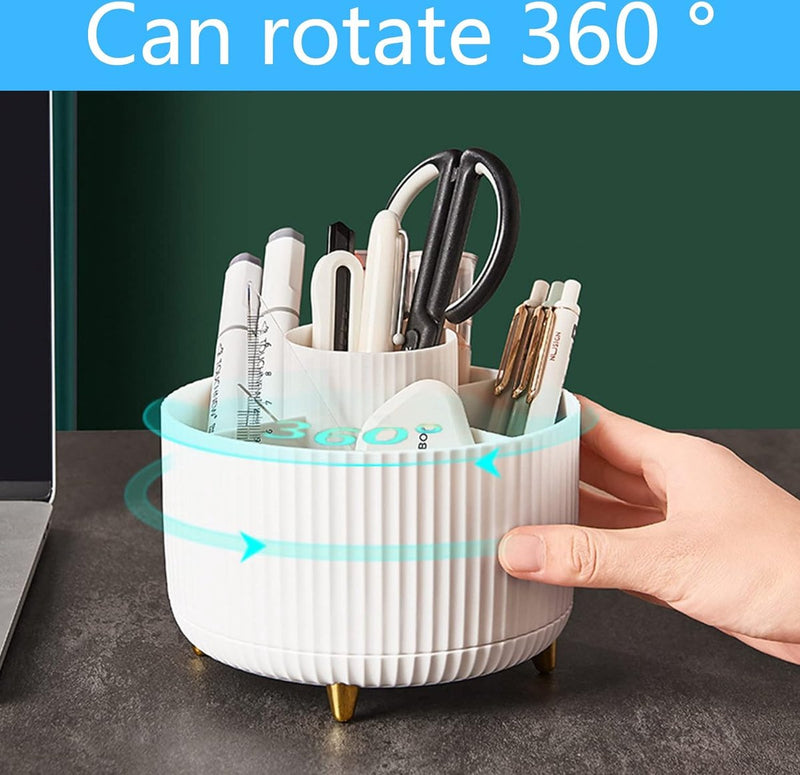 Cosmetica-make-uporganizer, 360 graden draaibare kwastenorganizer, cosmeticarek, multifunctioneel, cosmetica-organizer voor commode, slaapkamer, badkamer (oranje)