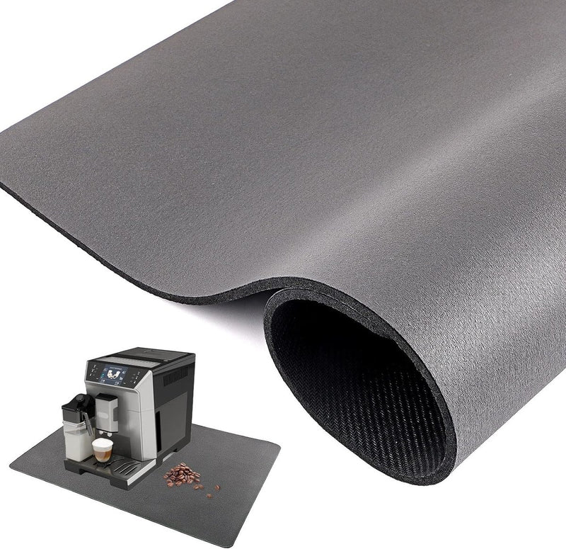 Koffiezetapparaat afdruipmat, 40 x 50 cm, sneldrogende afdruipmat voor serviesrek, keuken, koffiezetapparaat, badkamer, toonbank, bar (grijs)