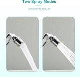 1440° draaibare waterkraan, straalregelaar, badkamerkraan, verlengstuk met waterbesparing, 2 sproeimodi, verlenger, sproeikop voor badkamer, keuken