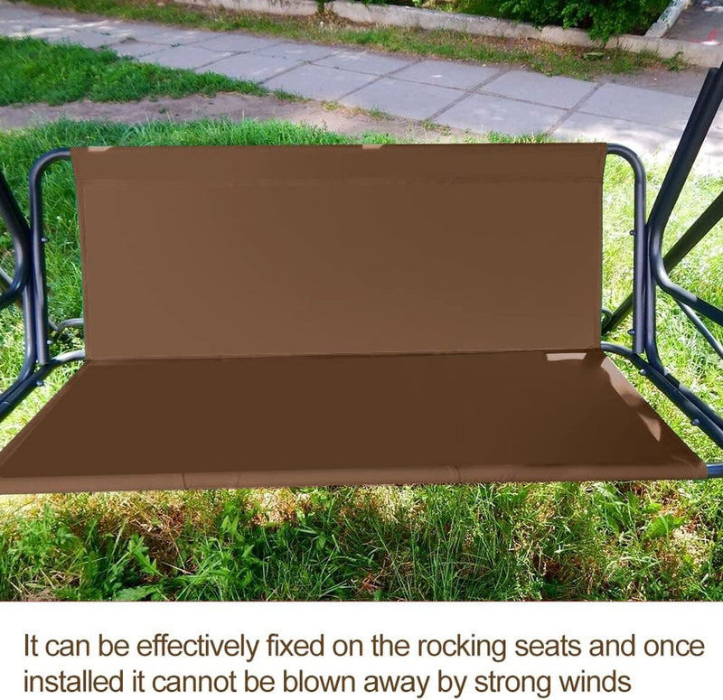Vervangende schommelstoelhoes voor Hollywood schommelstoelhoes voor tuinstoel buiten 2- en 3-zits (bruin 168 x 56 x 56 cm)