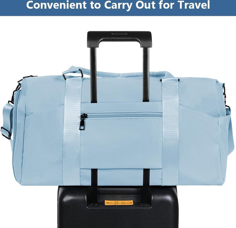 Sports Bag, Travel Duffel Bag, Sports Duffel Bag with Shoe Compartment & Wet Compartment, Waterproof Overnight Bag, Travel Bag, Luggage Bag for Sports & Travel for Men and Women, #2 Blue, 1