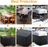 Tuinmeubelhoes, rechthoekig, zwaar uitgevoerd 420D Oxford-weefsel, zeildoek tuinmeubelen, waterdichte beschermhoes, anti-UV zeildoek voor tuintafels, terrasmeubilair (125 x 125 x 74