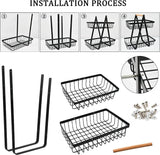 Fruitstandaard 2-laags fruitmand, fruitschaalhouder Metalen fruitmanden Fruitschaal Groenteplank, verwijderbare fruithouder Opslag voor keuken, fruitgroentebroodsnacksmand voor keukenkantoor