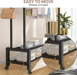 Kledingroede met 2 bovenstangen, 2 onderplanken en 4 kapstokhaken. Dubbele kapstok voor thuis, slaapkamer, woonkamer