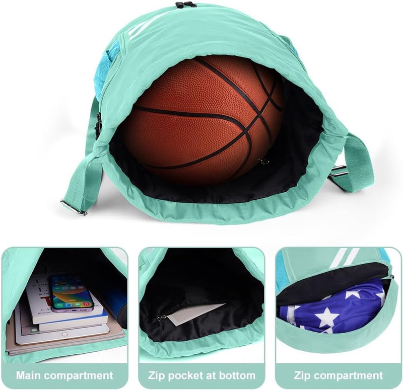 Modieuze sportrugzakken, gymtas, grote capaciteit trekkoord, sporttas, gymtas, waterdichte sporttas, gymtas met waterflessen, netvakken, voor volwassenen en jongeren