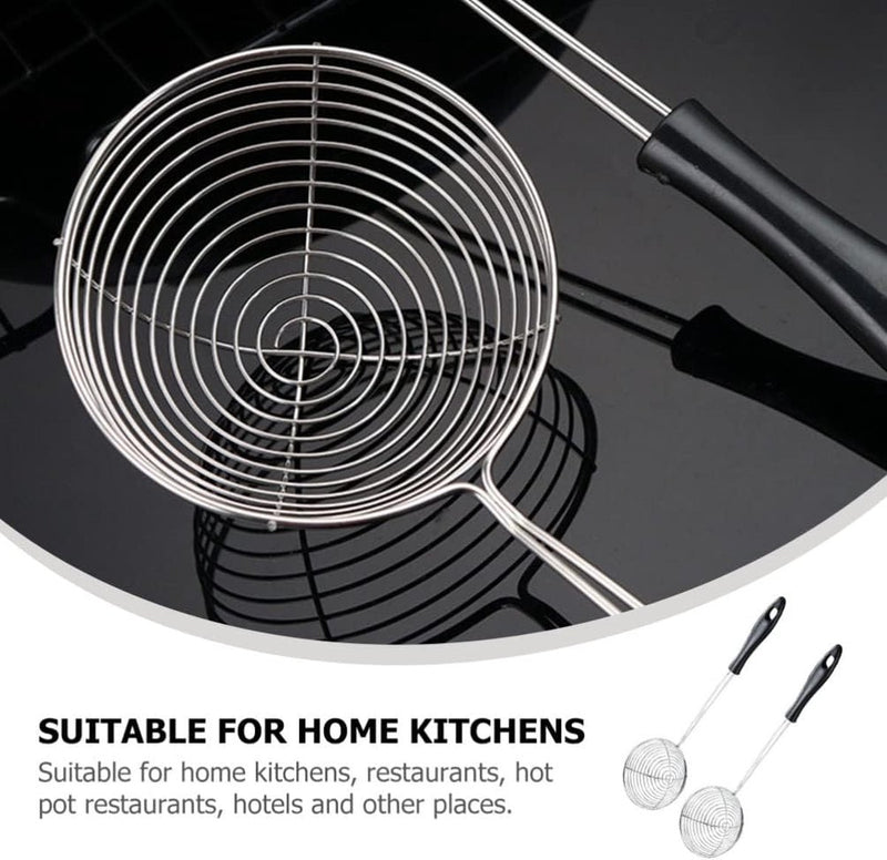 Keukenzeef roestvrij staal vergiet pastazeef fondue zeef scheeplepel zeef zeeflepel zeef zeeflepel voedselzeef sleuflepel skimmer lepel voor hot pot keuken bakken koken 4 stuks S