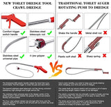 1,3 m wc-pijpreinigingsspiraal met klauw, toiletreinigingsspiraal, ideaal voor het verwijderen van haren en vuil, geschikt voor toiletten verstopping, riolering, badkuip