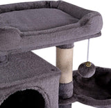 Krabpaal, klimboom, kattenkrabpaal, kattenboom, hoogte 70 cm, donkergrijs