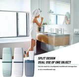 Toothbrush Case reisetui, 3 stuks, tandenborstelhouder, reisentandborstels, met 3 vierkante witte dubbelzijdige plakband, reisetui voor thuis, zakenreis, school., Meerkleurig, opbergdoos voor